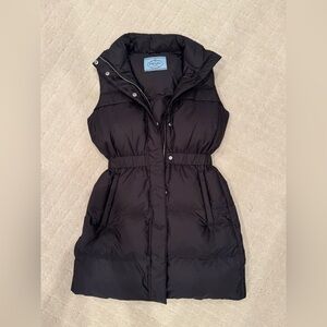 Prada Black Quilted Vest Sz 38